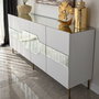 Hanah Home Consola Milan Blanca y Dorada